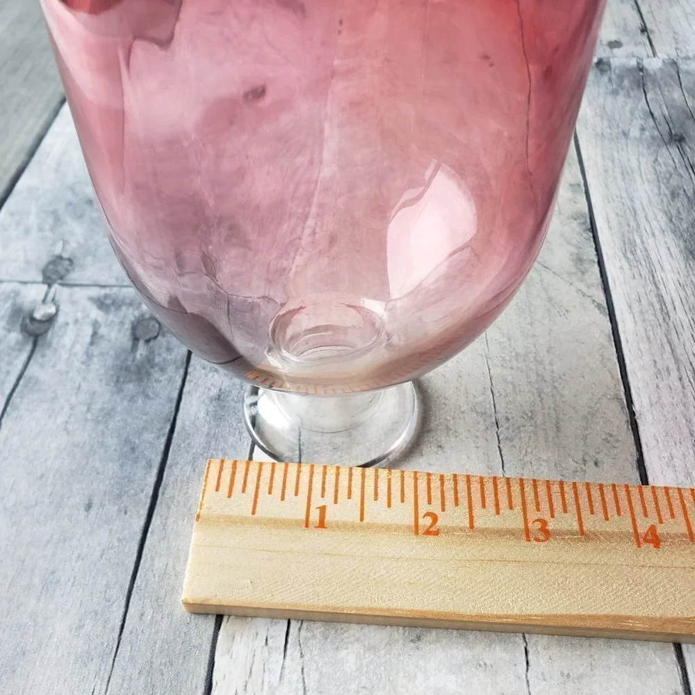 Ombre Red/Pink Glass Bottle Vase